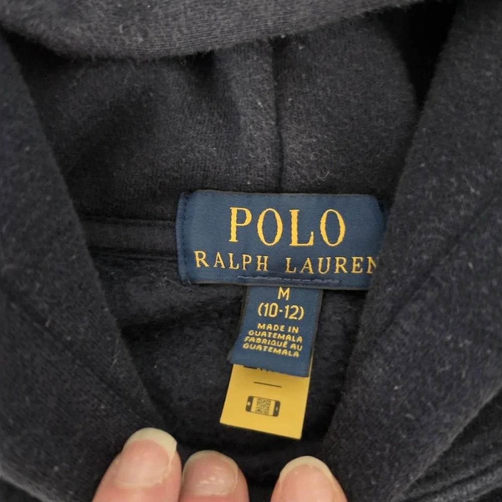 Polo‎ Ralph Lauren Bear Kids Hoodie Sweatshirt Youth Size 10-12 Football Rare